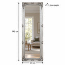 Tall Silver Ornate Mirror 47cm x 142cm