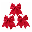 Set of 3 Large Dark Red Velvet Christmas Bows
