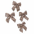 Set of 4 Leopard Print Velvet Bow Decorations - 14cm