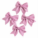 Set of 4 Pink Glitter Bows - Christmas Tree Decoration