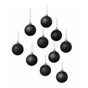 Set of 10 Mixed Glitter Black Baubles - 6cm