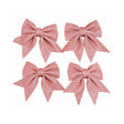 Set of 4 Glitter Pink Christmas Bows