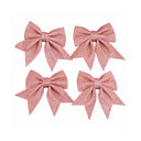 Set of 4 Glitter Pink Christmas Bows