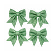 Set of 4 Sage Green Glitter Christmas Bows