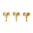Set Of 3 Gold Elephants Head Wall Hooks