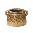 Textured Neutral Brown Ceramic Glazed Planter - 15cm