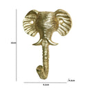 Gold Elephant Head Wall Hook