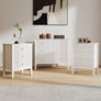3 Drawer Chest of Drawers and Pair of Bedside Tables - Hales White Range