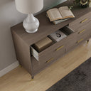 Large 6 Drawer Chest Of Drawers &amp; Pair of 3 Drawer Bedside Tables - Oslo Dark Wood Range