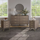 6 Drawer Chest Of Drawers & Pair of 3 Drawer Bedside Tables - Oslo Dark Wood Range