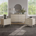 Large 6 Drawer Chest Of Drawers & Pair of 3 Drawer Bedside Tables - Oslo Taupe Range