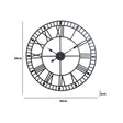 Large Black Iron Skeleton Wall Clock 88cm x 88cm