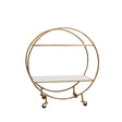 Gold & Marble Round Bar Cart Drinks Trolley