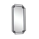 Black Geometric Matt Wall Mirror 94cm x 48cm