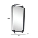 Black Geometric Matt Wall Mirror 94cm x 48cm