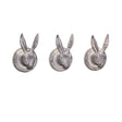 Set of 3 Grey Hare Head Coat Hooks
