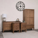 Dark Wood Wardrobe, 7 Drawer Dark Wood Chest of Drawers & Pair of 3 Drawer Bedside Tables - Ashwell Range