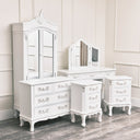 Antique White Closet, Dressing Table Set, Chest of Drawers & Pair of Bedside Tables - Pays Blanc Range