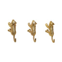 Set of 3 Gold Monkey Wall Hooks