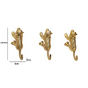 Set of 3 Gold Monkey Wall Hooks