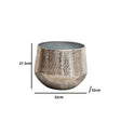 Large Round Silver Patterned Planter 32cm x 27.5cm