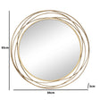 Large Round Brushed Gold Mirror - 88cm x 85cm