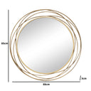Large Round Brushed Gold Mirror - 88cm x 85cm