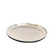 Large Round Silver Hammered Metal Tray