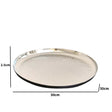 Large Round Silver Hammered Metal Tray