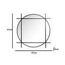Large Round Black Wall Mirror 97cm x 97cm
