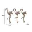 Set of 3 Silver Flamingo Wall Hooks