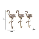Set of 3 Silver Flamingo Wall Hooks