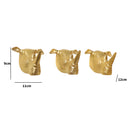 Set of 3 Gold Rhino Wall Hooks