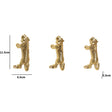 Set of 3 Gold Tiger Wall Hooks