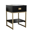 One Drawer Bedside Table - Elle Black Range
