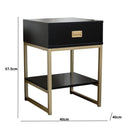 One Drawer Bedside Table - Elle Black Range