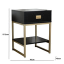 Pair of One Drawer Bedside Tables - Elle Black Range