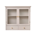 Pink Reeded Glass Wall Cabinet with Drawers