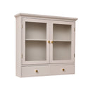 Pink Reeded Glass Wall Cabinet with Drawers