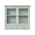 Duck Egg Blue Reeded Glass Wall Cabinet with Drawers