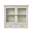 Pale Grey-Taupe Reeded Glass Wall Cabinet with Drawers