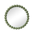 Large Round Olive Green Bobble Bobbin Wall Mirror 80cm x 80cm