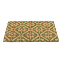 Green & Natural Geometric Tile Print Coir Door Mat