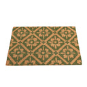 Green & Natural Geometric Tile Print Coir Door Mat