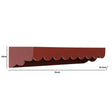 Large Oxblood Dark Red Scalloped Wall Storage Shelf - 61cm