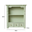 Sage Green Wooden Wall Shelf Unit with Drawers