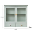 Duck Egg Blue Reeded Glass Wall Cabinet with Drawers