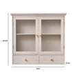 Pink Reeded Glass Wall Cabinet with Drawers