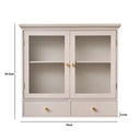 Pink Reeded Glass Wall Cabinet with Drawers