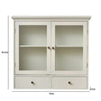 Pale Grey-Taupe Reeded Glass Wall Cabinet with Drawers